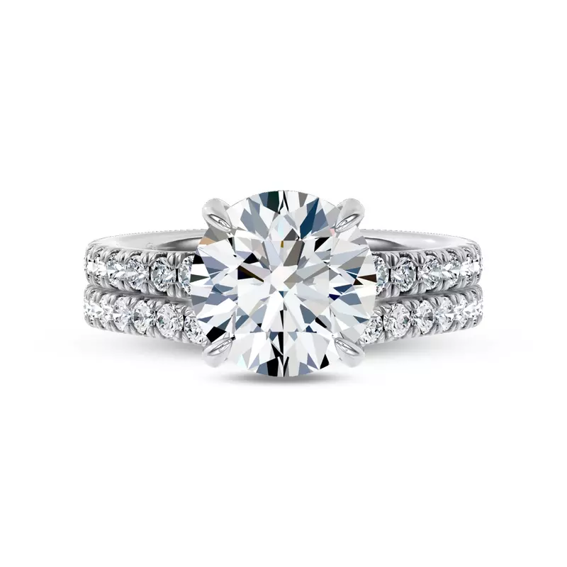 Platinum Gilded Glow Contoured Pavé Band by Christian Siriano