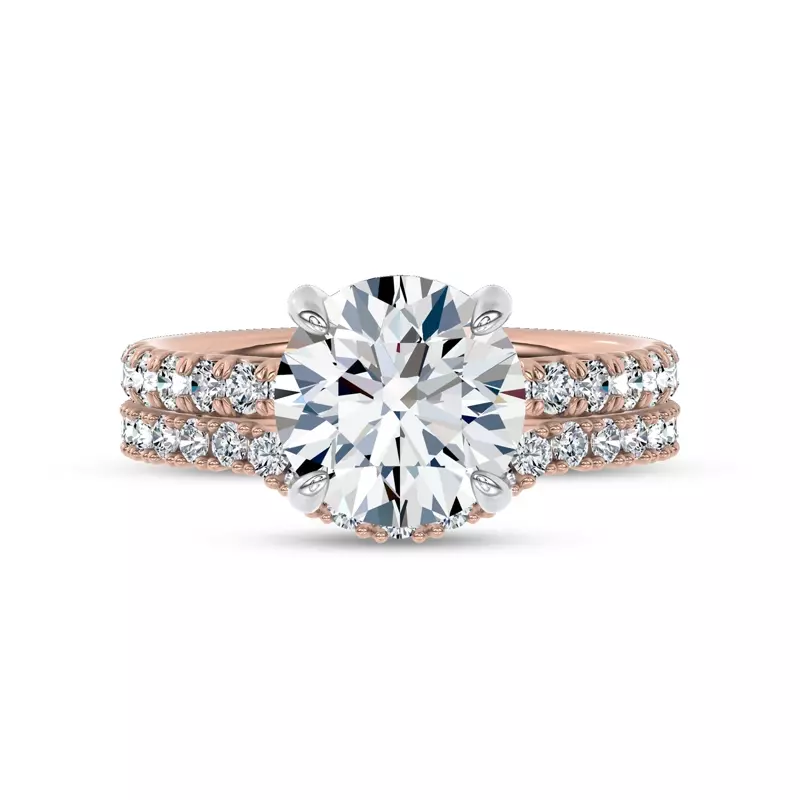 14K Rose Gold C‑Prong Curved Pavé Lab Band by Christian Siriano