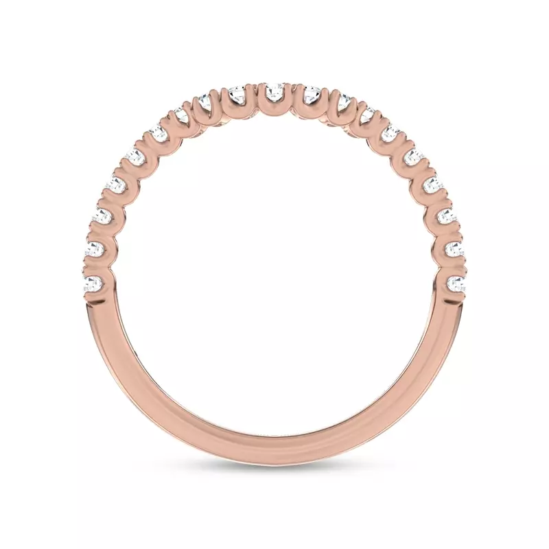 14K Rose Gold C‑Prong Curved Pavé Lab Band by Christian Siriano