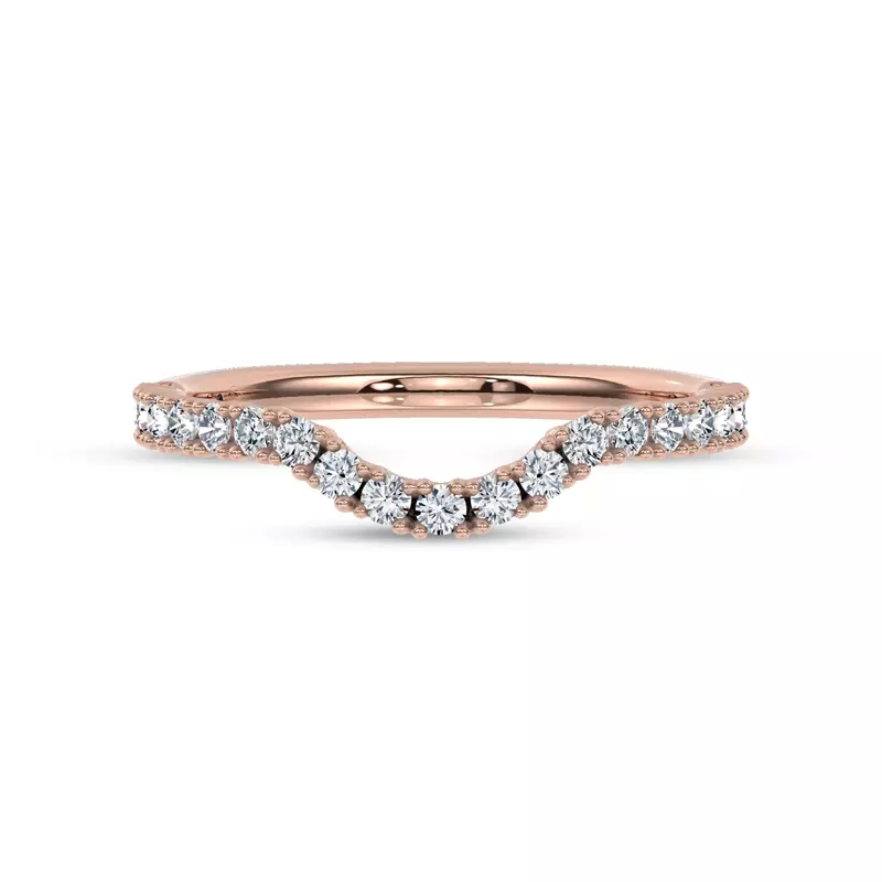 C‑Prong Curved Pavé Band by Christian Siriano