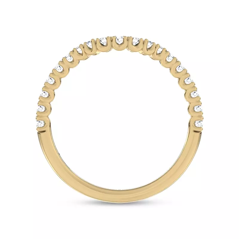 14K Yellow Gold C‑Prong Curved Pavé Lab Band by Christian Siriano