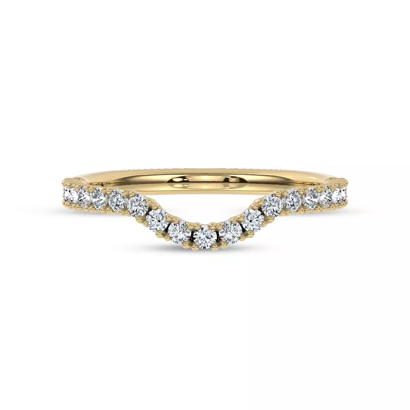C‑Prong Curved Pavé Band by Christian Siriano