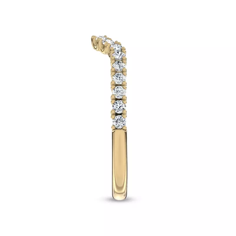 14K Yellow Gold C‑Prong Curved Pavé Band by Christian Siriano
