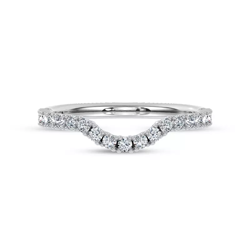 C-Prong Curved Pavé Lab Band by Christian Siriano