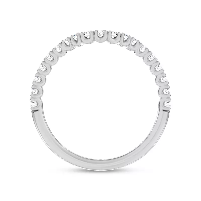 Platinum C-Prong Curved Pavé Lab Band by Christian Siriano