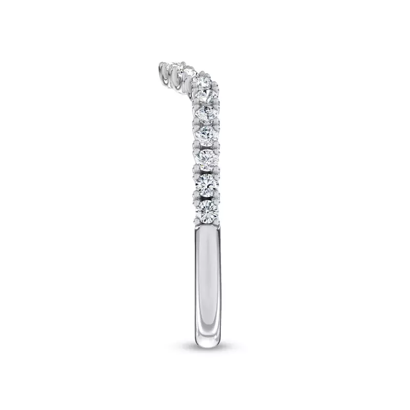Platinum C-Prong Curved Pavé Band by Christian Siriano