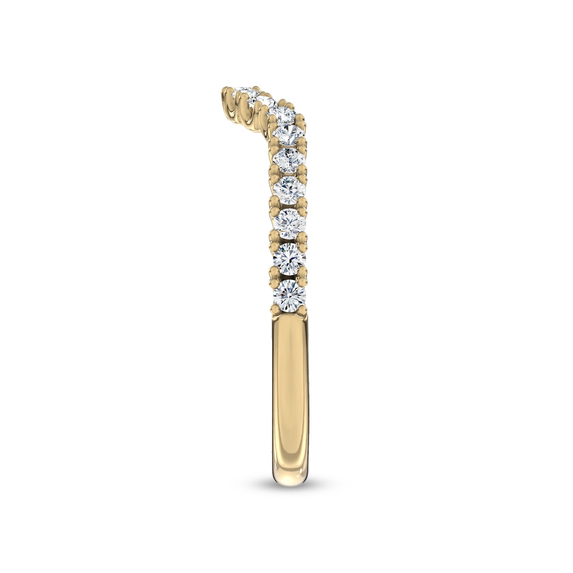 18K Yellow Gold C‑Prong Curved Pavé Lab Band by Christian Siriano