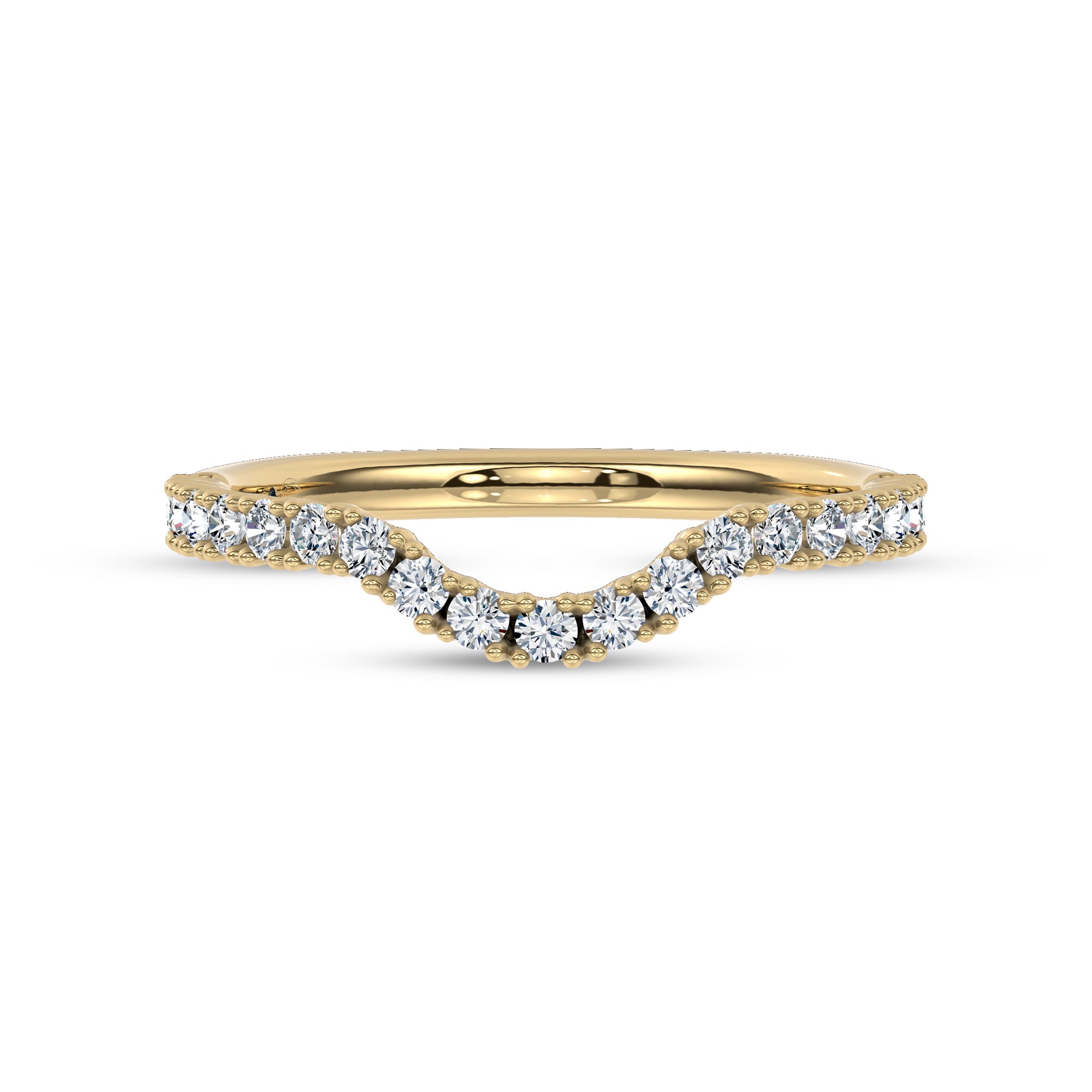 C‑Prong Curved Pavé Band by Christian Siriano