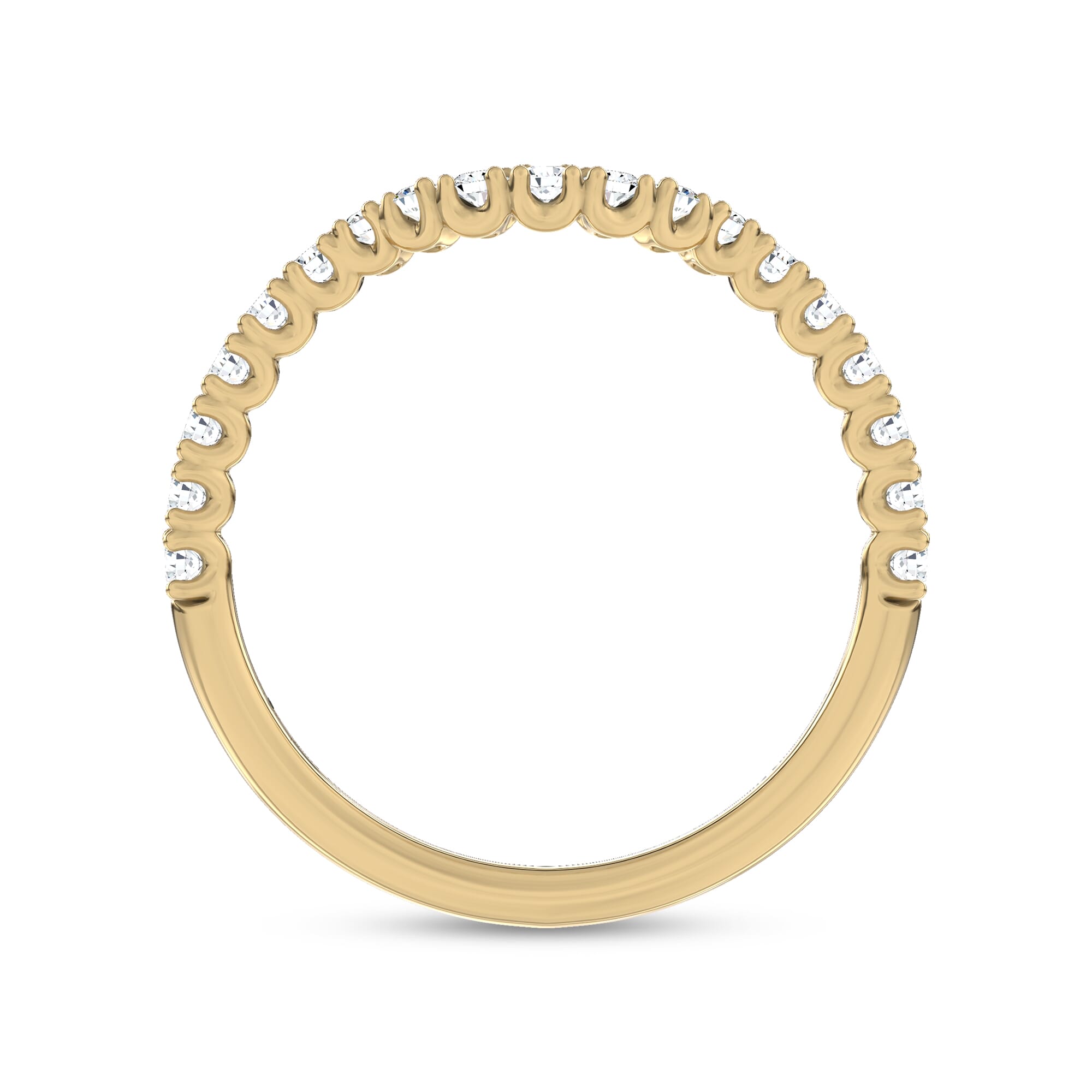 18K Yellow Gold C‑Prong Curved Pavé Band by Christian Siriano