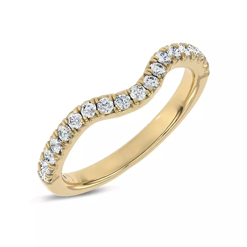14K Yellow Gold Moonlit Veil Lab Band by Christian Siriano