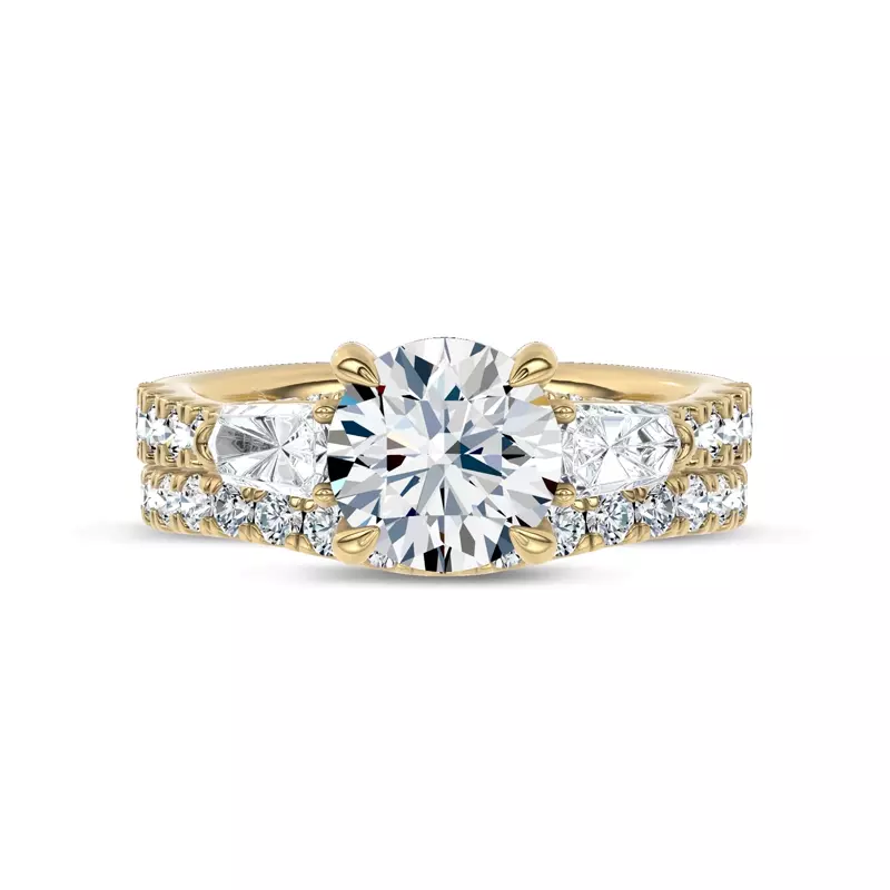14K Yellow Gold Ondina Contoured Pavé Lab Band by Christian Siriano