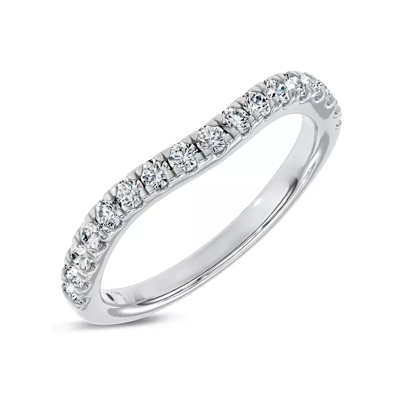 Platinum Ondina Contoured Pavé Lab Band by Christian Siriano