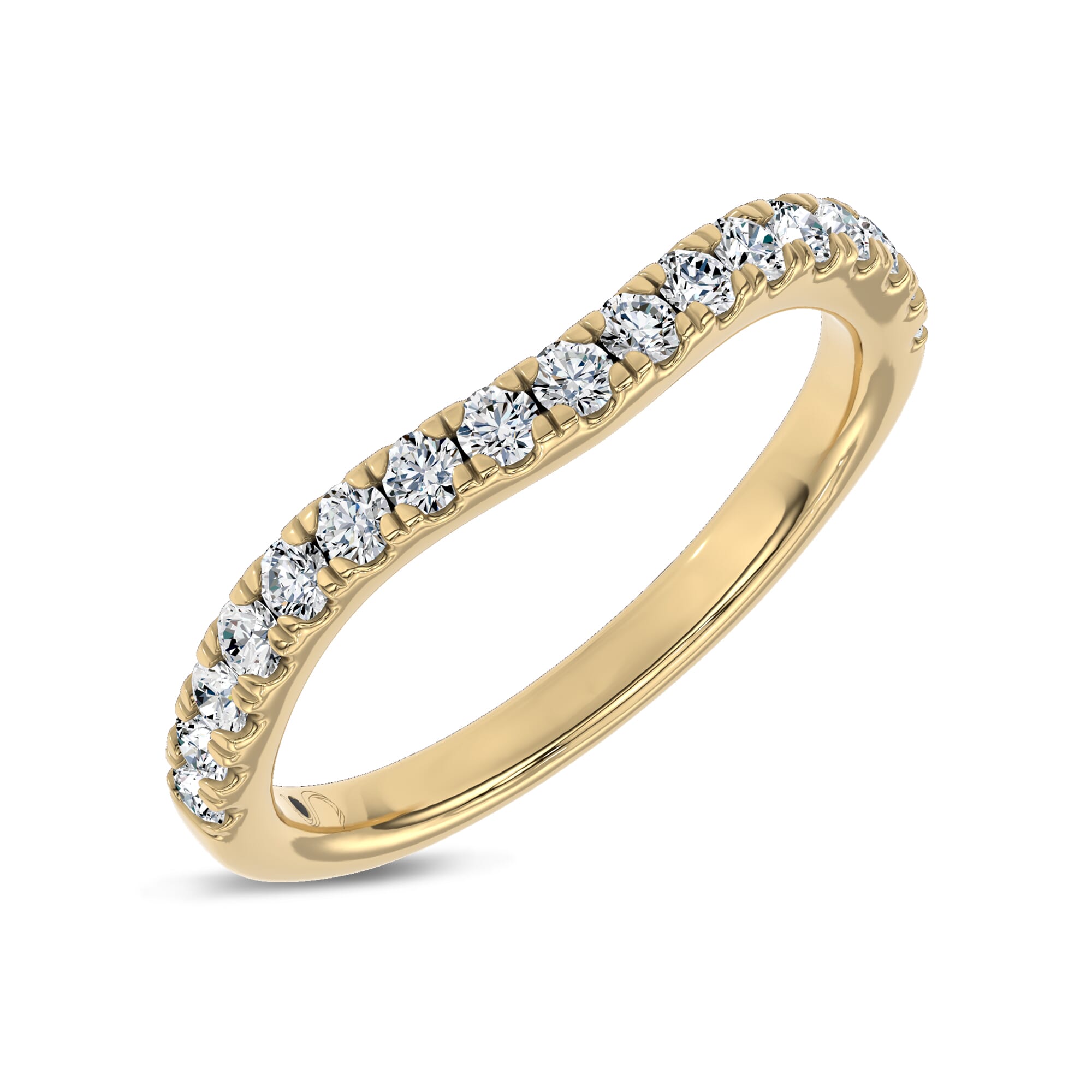 18K Yellow Gold Ondina Contoured Pavé Lab Band by Christian Siriano