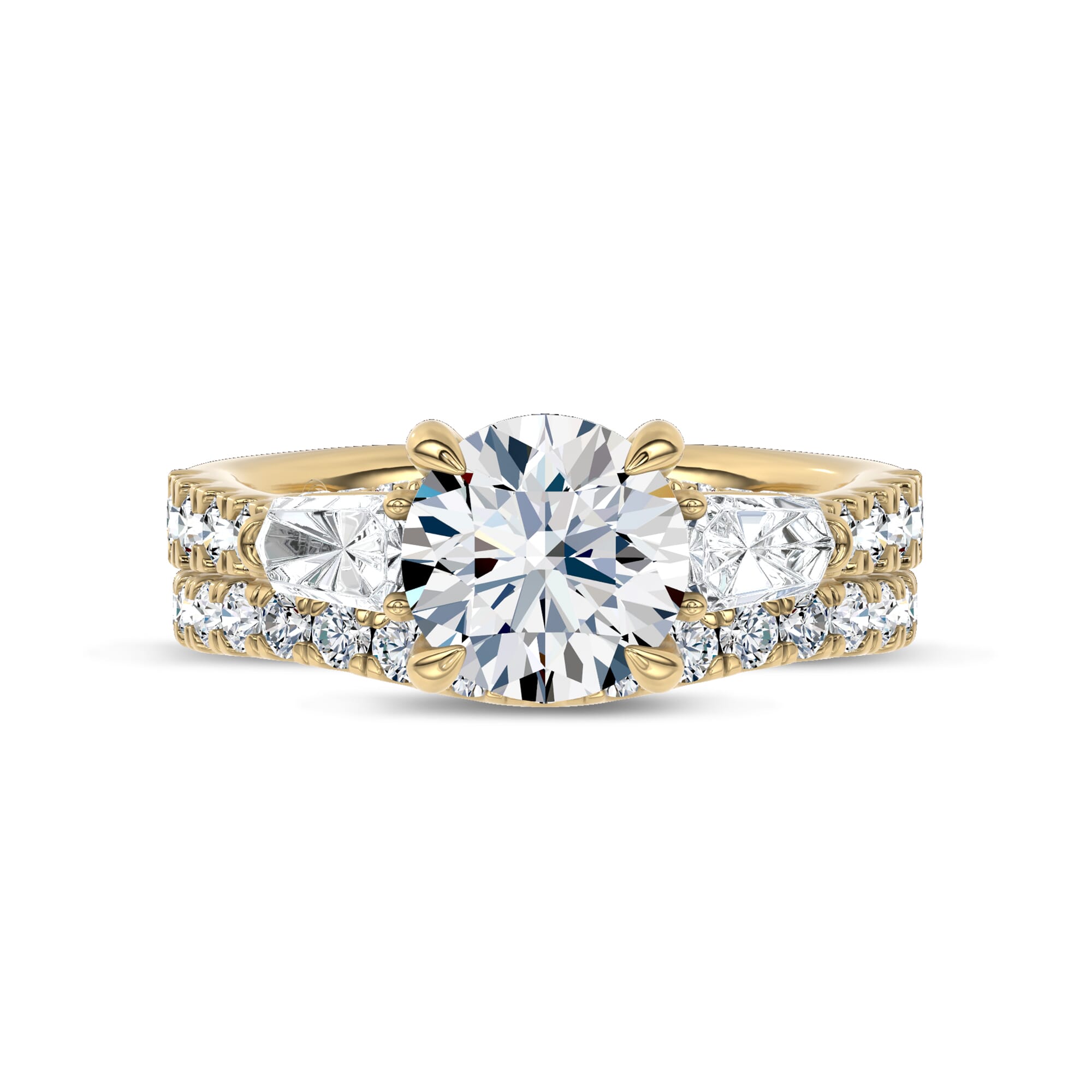18K Yellow Gold Ondina Contoured Pavé Lab Band by Christian Siriano