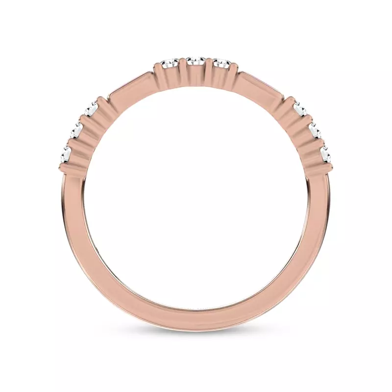 14K Rose Gold Colvivre Pink Ceramic Lab Diamond Band by Christian Siriano