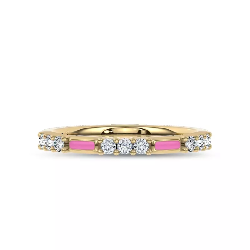 Colvivre Pink Ceramic Diamond Band by Christian Siriano