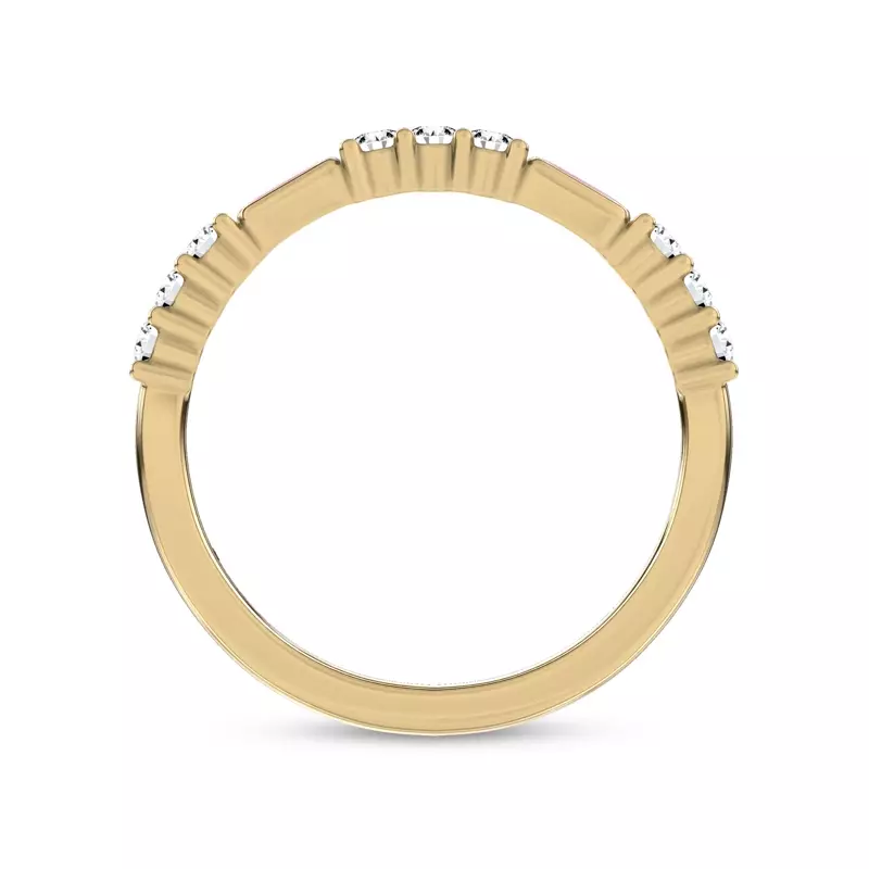 14K Yellow Gold Colvivre Pink Ceramic Diamond Band by Christian Siriano