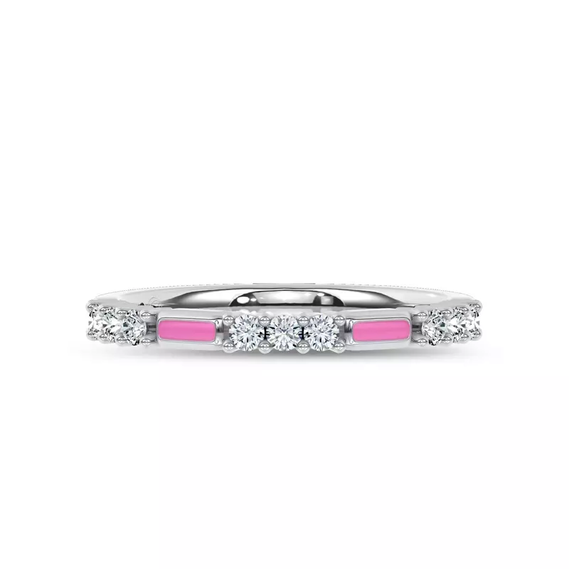 Colvivre Pink Ceramic Diamond Band by Christian Siriano
