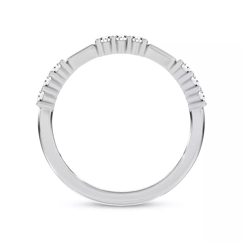 Platinum Colvivre Pink Ceramic Diamond Band by Christian Siriano