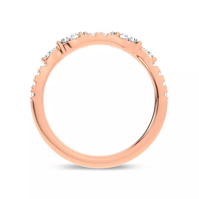 18K Rose Gold Hayden Round and Marquise Lab Band