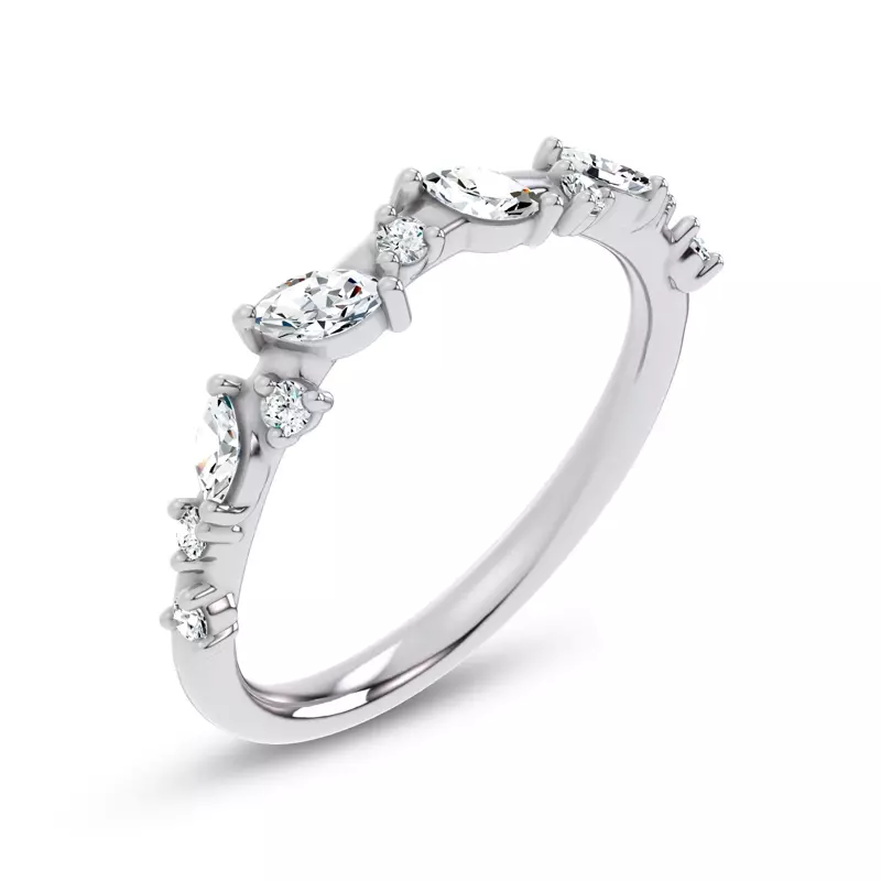 Platinum Hayley Scattered Diamond Band