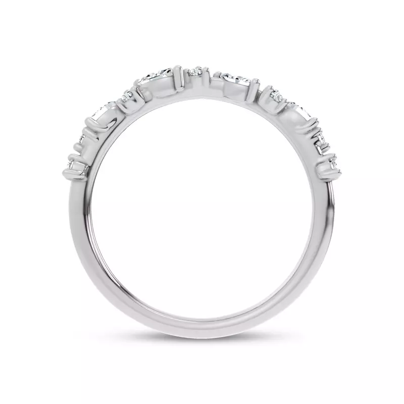 Platinum Hayley Scattered Diamond Band