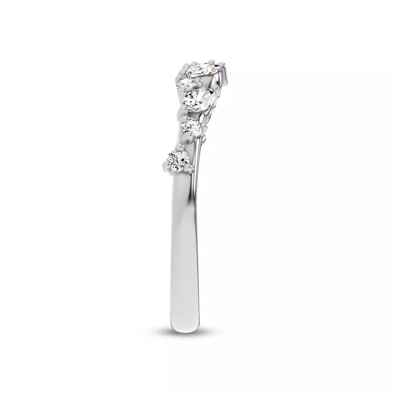 Platinum Hayley Scattered Diamond Band