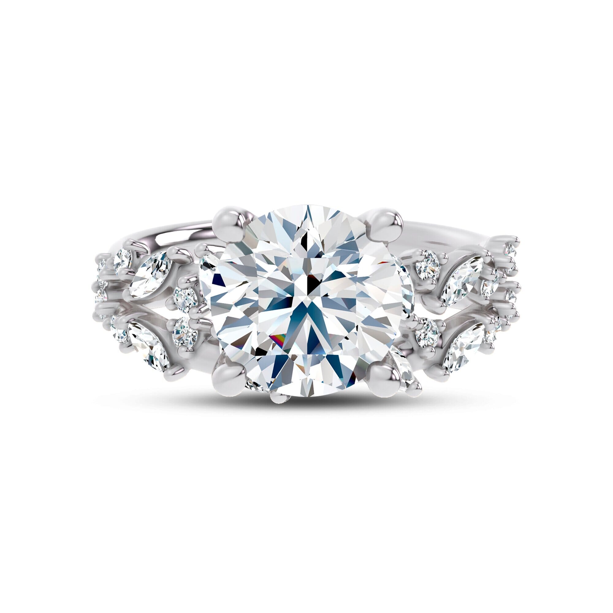 18K White Gold Hayley Scattered Diamond Band
