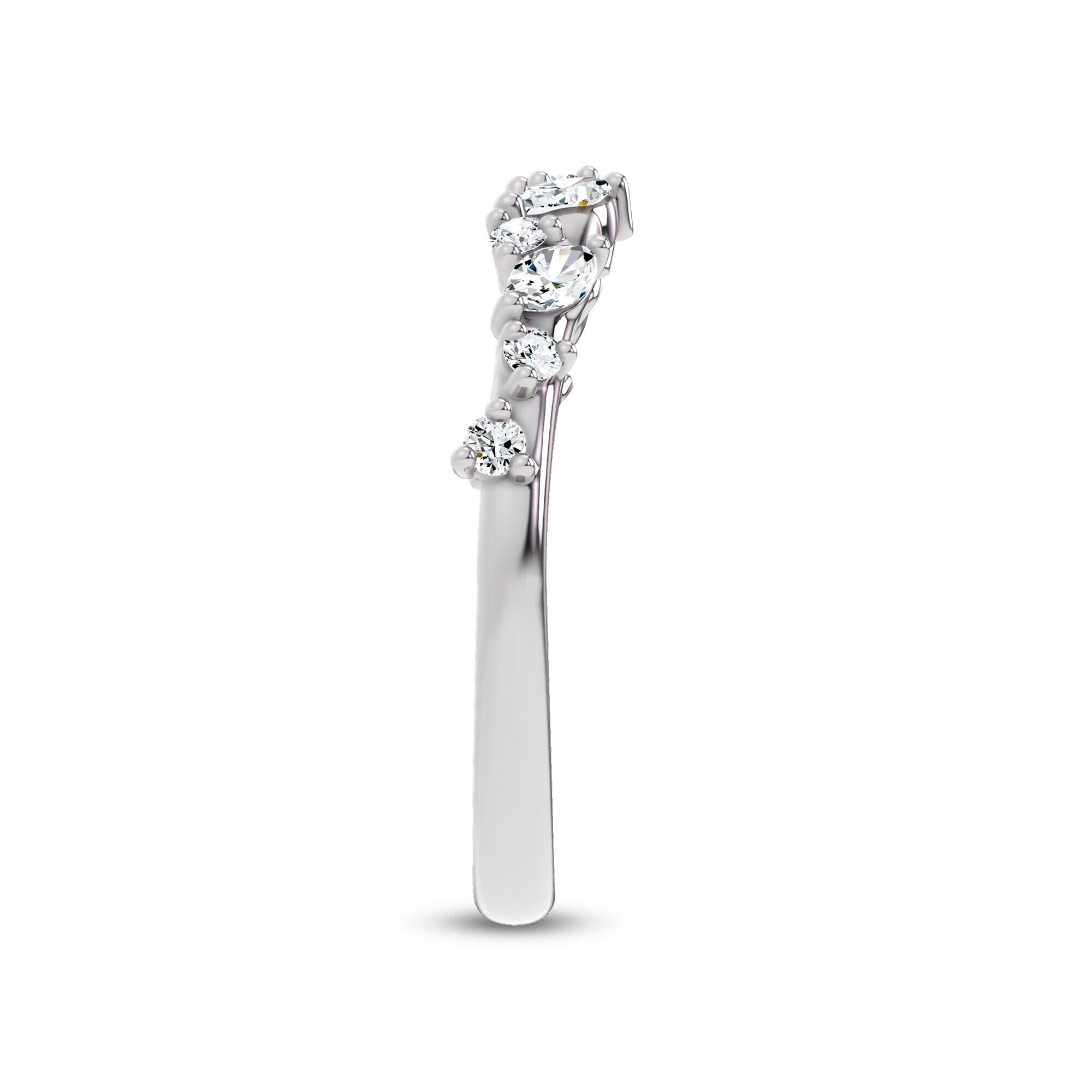 18K White Gold Hayley Scattered Diamond Band