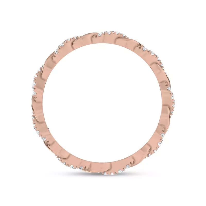 14K Rose Gold Woven Love Pavé Lab Diamond Eternity Band by Christian Siriano