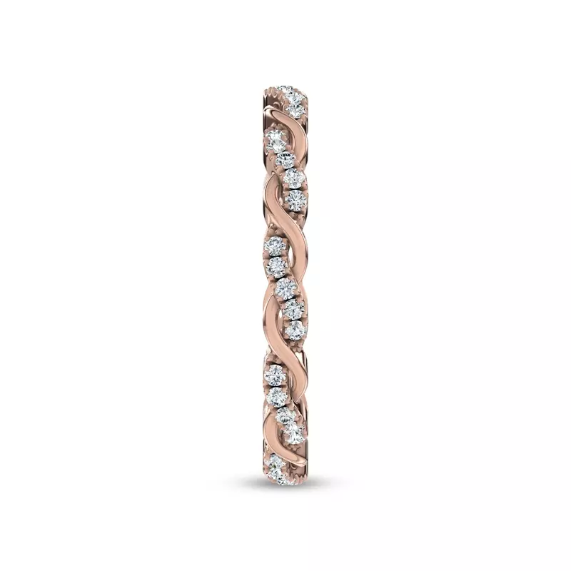 14K Rose Gold Woven Love Pavé Lab Diamond Eternity Band by Christian Siriano