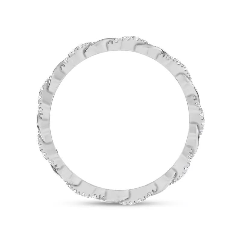 Platinum Woven Love Pavé Lab Diamond Eternity Band by Christian Siriano