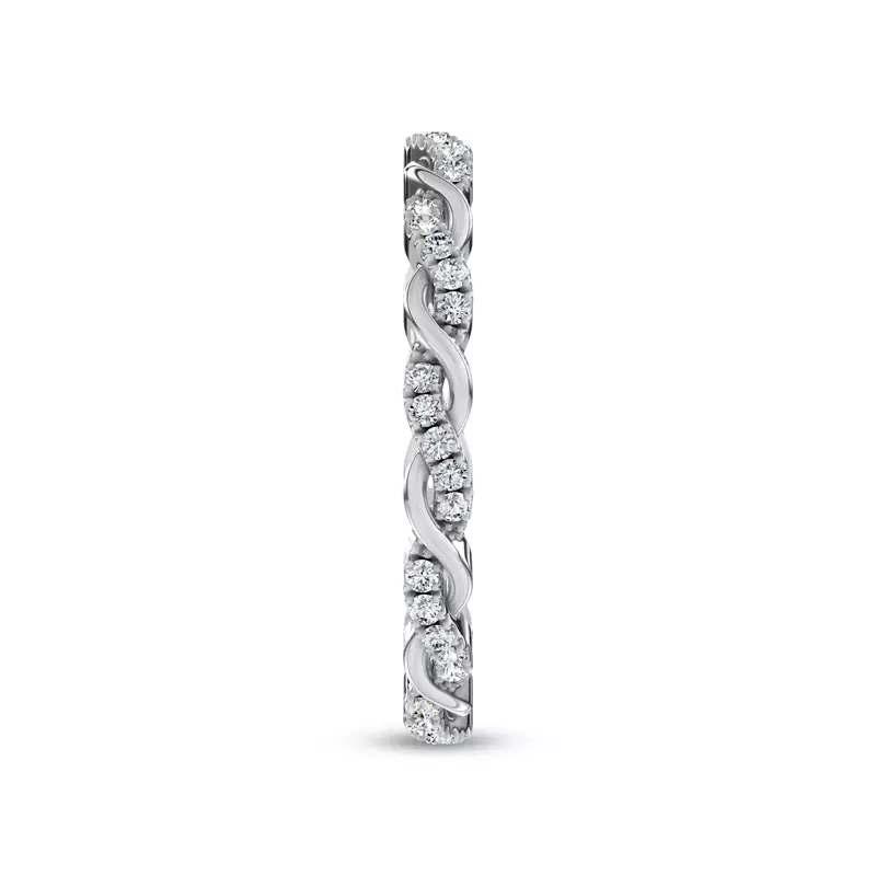 Platinum Woven Love Pavé Lab Diamond Eternity Band by Christian Siriano