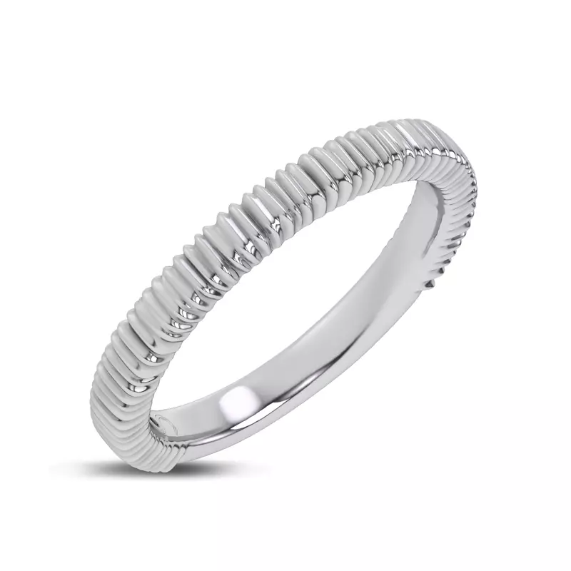 18K White Gold Ruche Band by Christian Siriano
