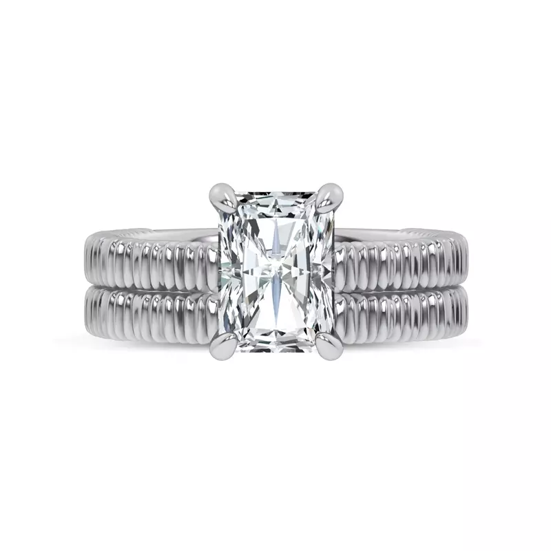 18K White Gold Ruche Band by Christian Siriano