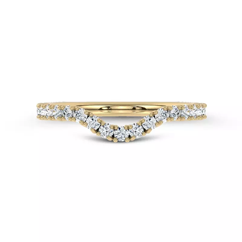 Sculpted C‑Prong Contoured Pavé Band by Christian Siriano