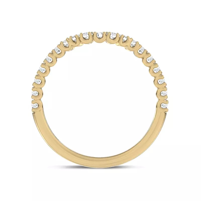 14K Yellow Gold Sculpted C‑Prong Contoured Pavé Band by Christian Siriano