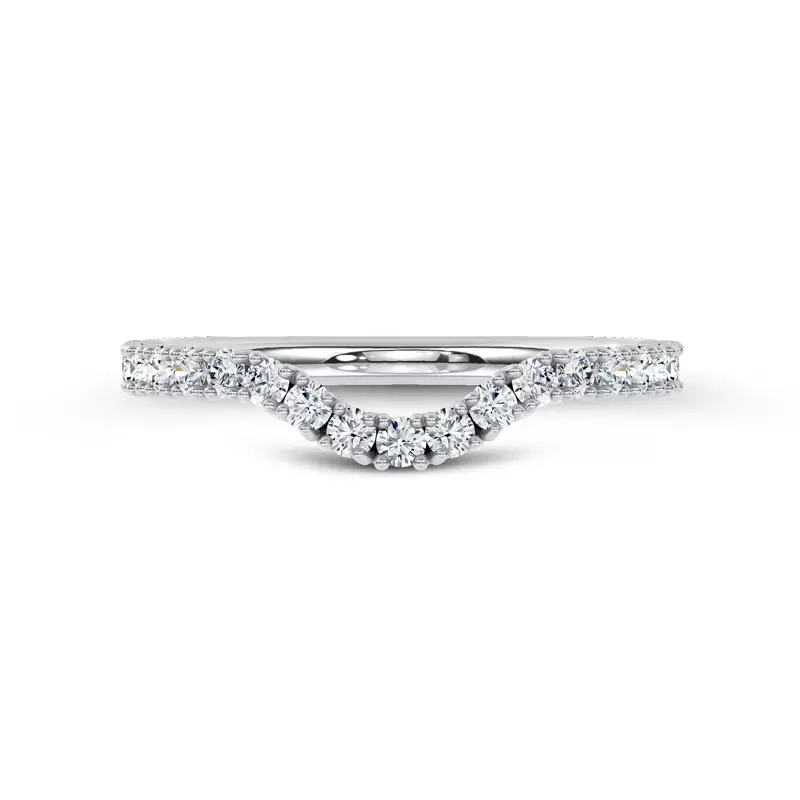 Sculpted C-Prong Contoured Pavé Band by Christian Siriano