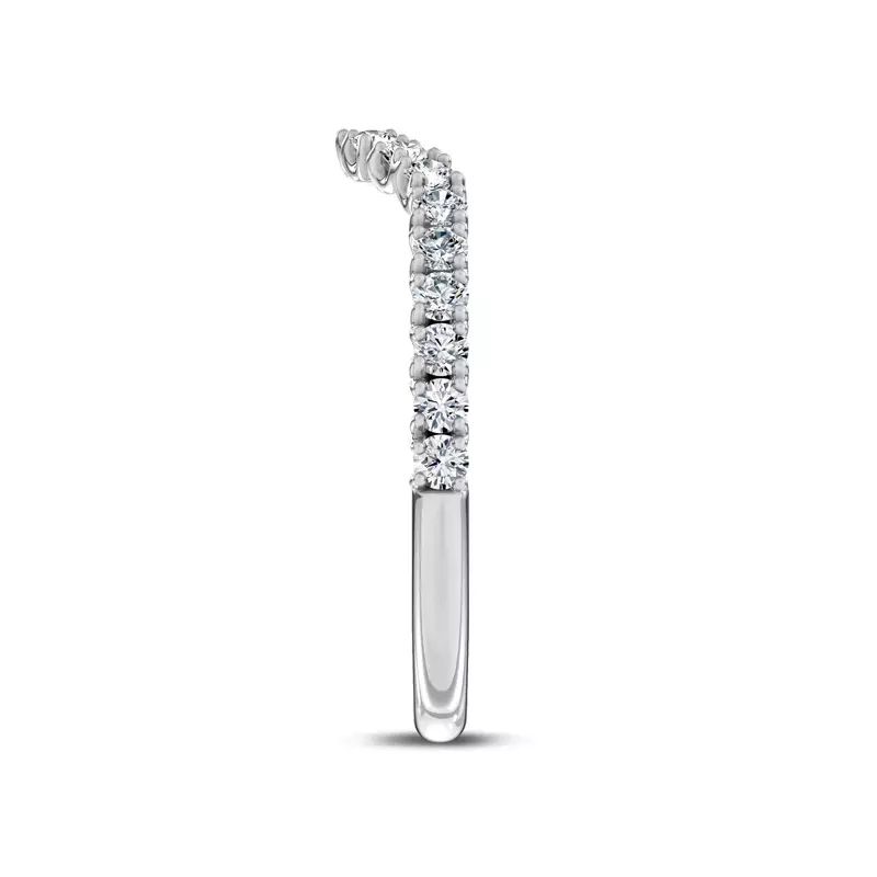 Platinum Sculpted C-Prong Contoured Pavé Band by Christian Siriano