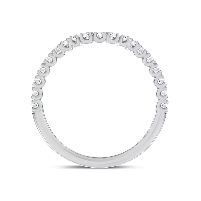 Platinum Sculpted C-Prong Contoured Pavé Band by Christian Siriano