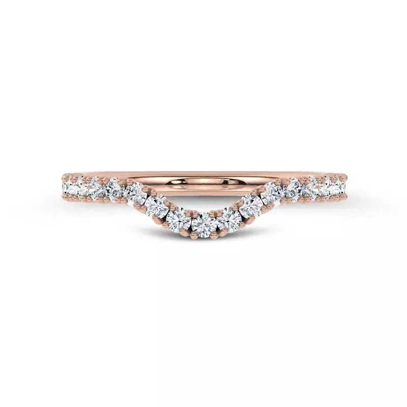 Sculpted C‑Prong Contoured Pavé Lab Band by Christian Siriano
