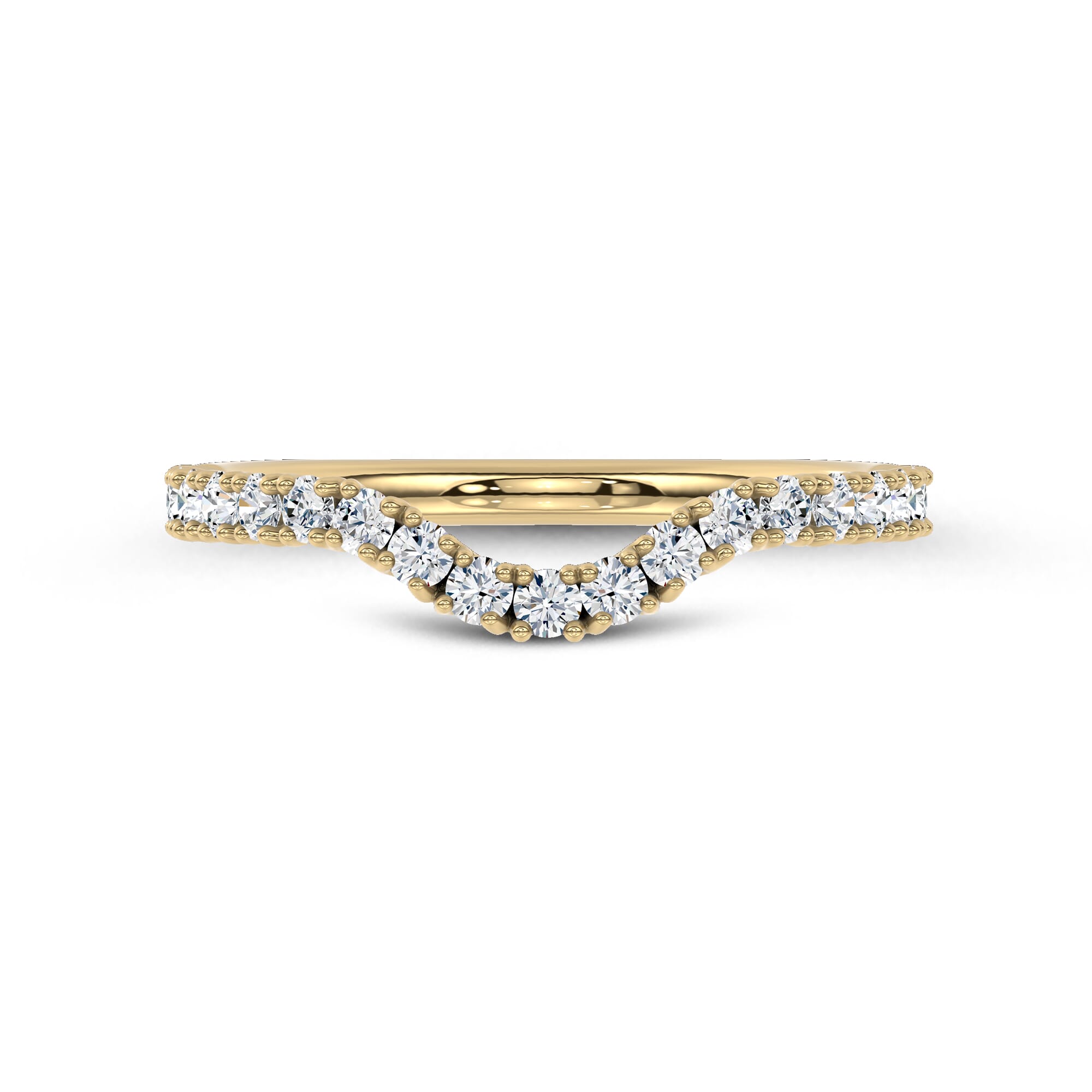 Sculpted C‑Prong Contoured Pavé Lab Band by Christian Siriano
