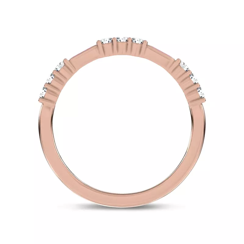 14K Rose Gold Fiora Pink Ceramic Lab Diamond Band by Christian Siriano