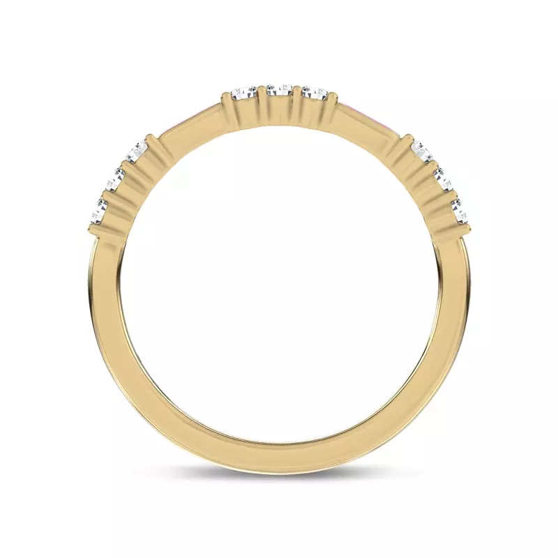 14K Yellow Gold Fiora Pink Ceramic Diamond Band by Christian Siriano