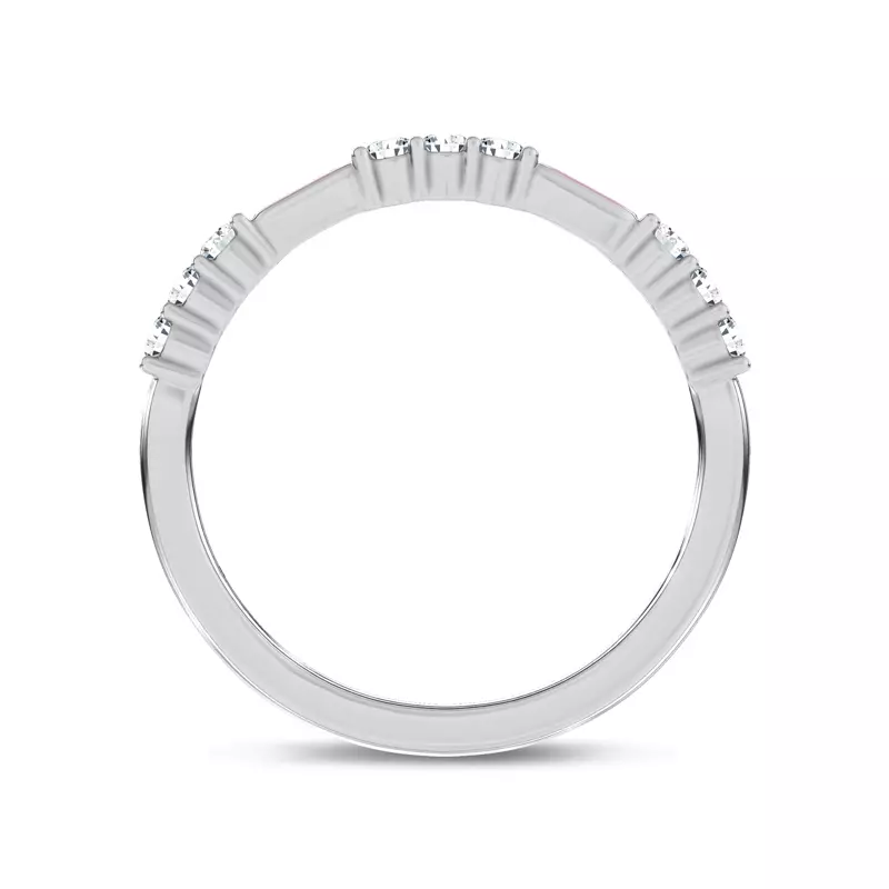 Platinum Fiora Pink Ceramic Lab Diamond Band by Christian Siriano