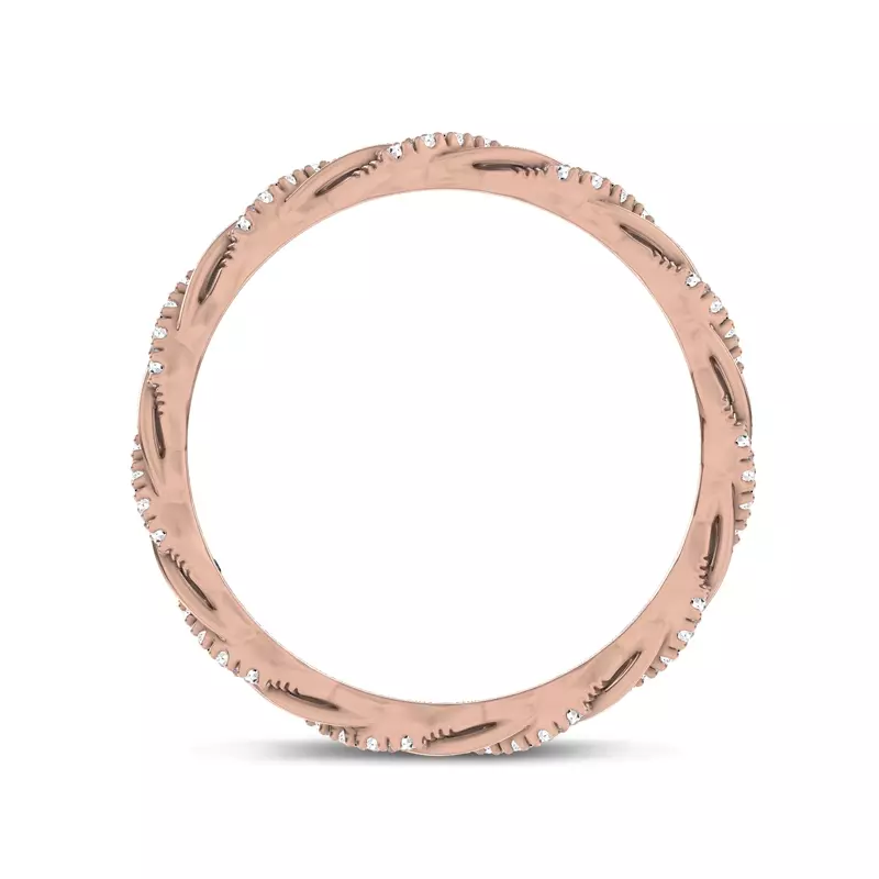 14K Rose Gold Woven Love Pavé Lab Ininity Band by Christian Siriano
