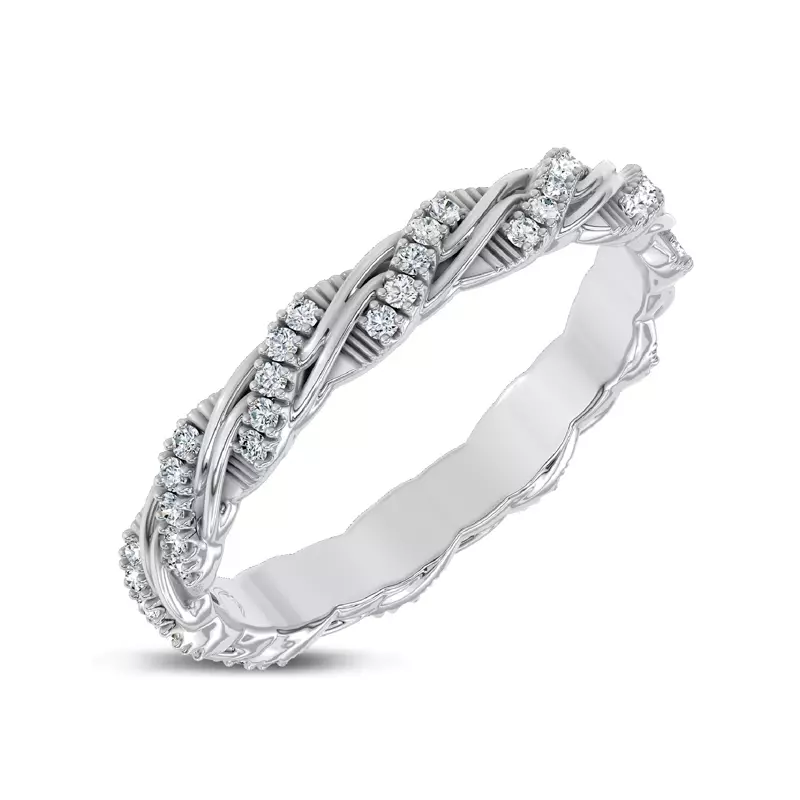 Platinum Woven Love Pavé Ininity Band by Christian Siriano