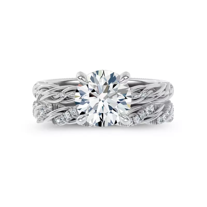 Platinum Woven Love Pavé Ininity Band by Christian Siriano
