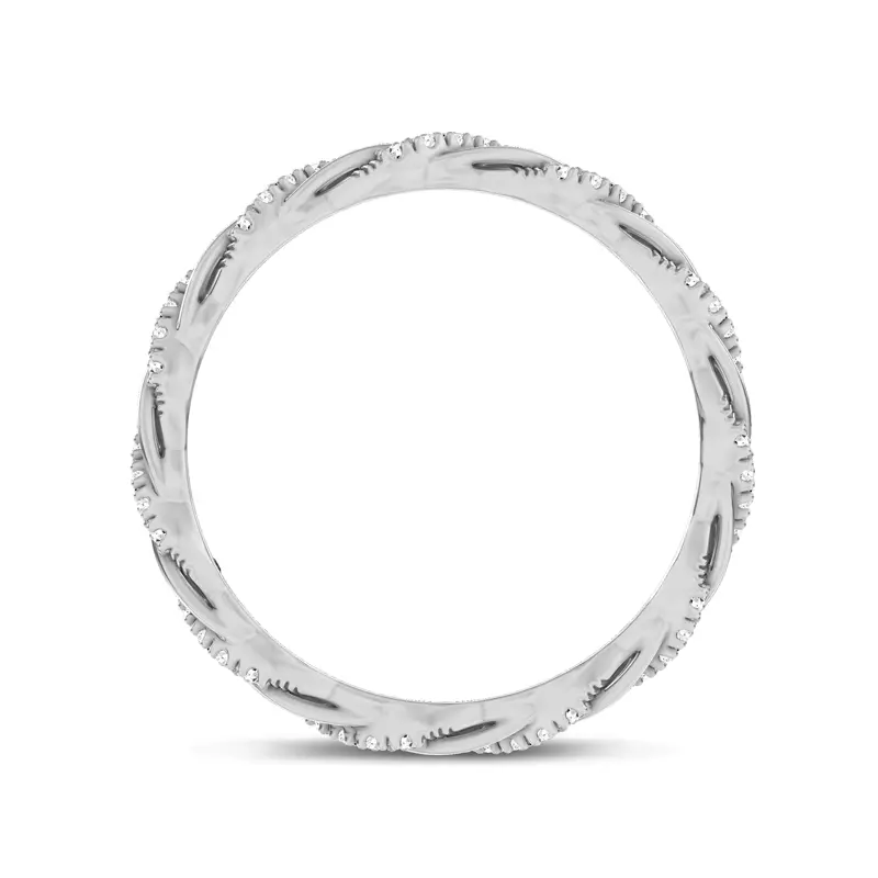 Platinum Woven Love Pavé Ininity Band by Christian Siriano