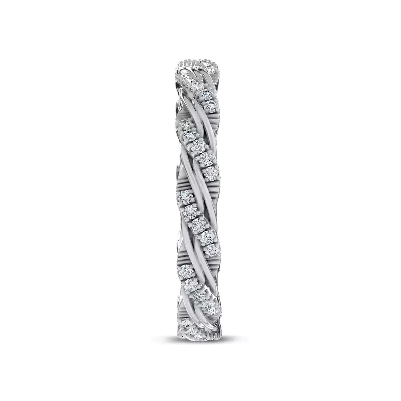 Platinum Woven Love Pavé Ininity Band by Christian Siriano